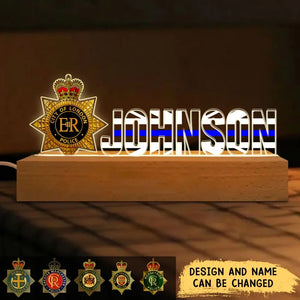 Personalized UK Branch Police Logo & Name LED Lamp Night Light Printed VQ24828