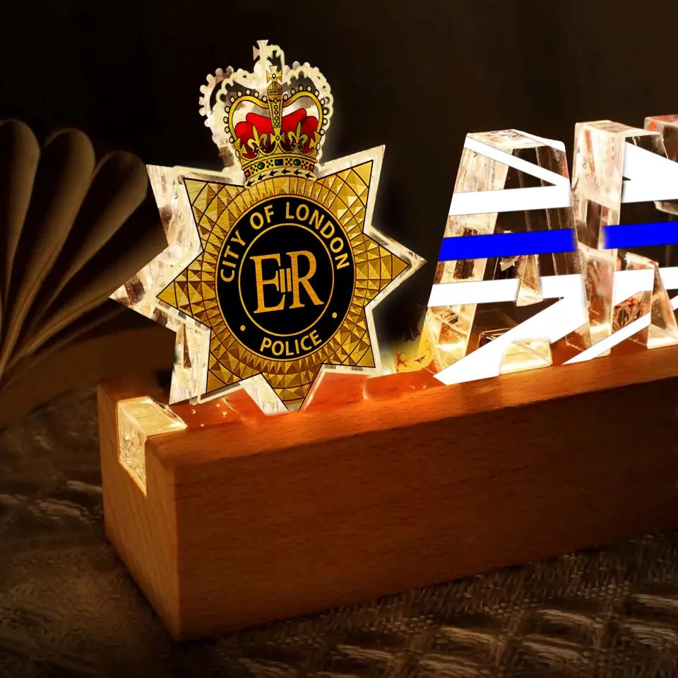 Personalized UK Branch Police Logo & Name LED Lamp Night Light Printed VQ24828