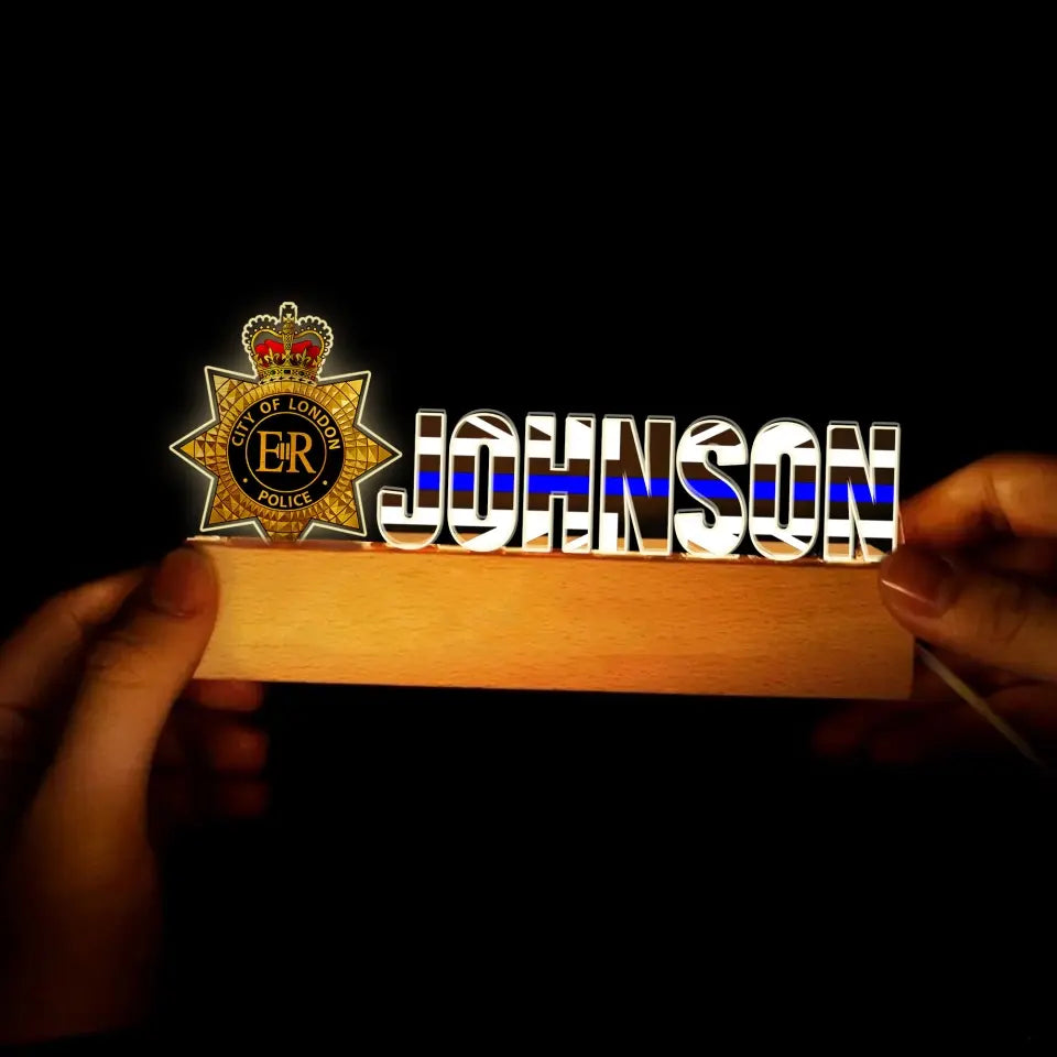 Personalized UK Branch Police Logo & Name LED Lamp Night Light Printed VQ24828