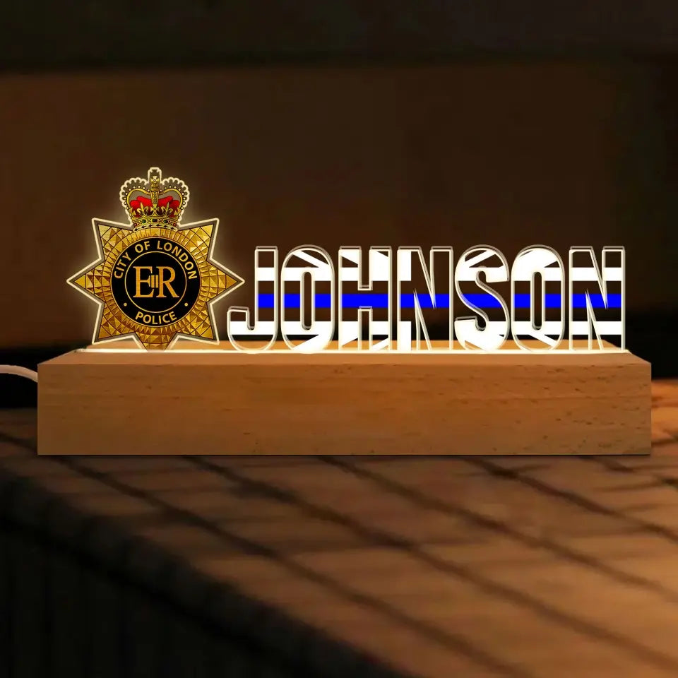 Personalized UK Branch Police Logo & Name LED Lamp Night Light Printed VQ24828