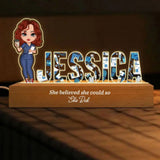 Personalized She Believed She Could So She Did Nurse Custom Name LED Lamp Night Light Printed VQ24845