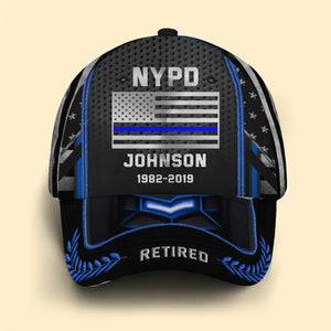 Personalized Retired US Police Custom Name & Department Cap 3D Printed AHVQ24858