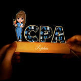 Personalized Nurse Job Title Custom Name LED Lamp Night Light Printed HN24860
