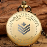 Personalized Canadian Army Retired Custom Rank Camo & Served Time Pocket Watch Printed AHVQ24808