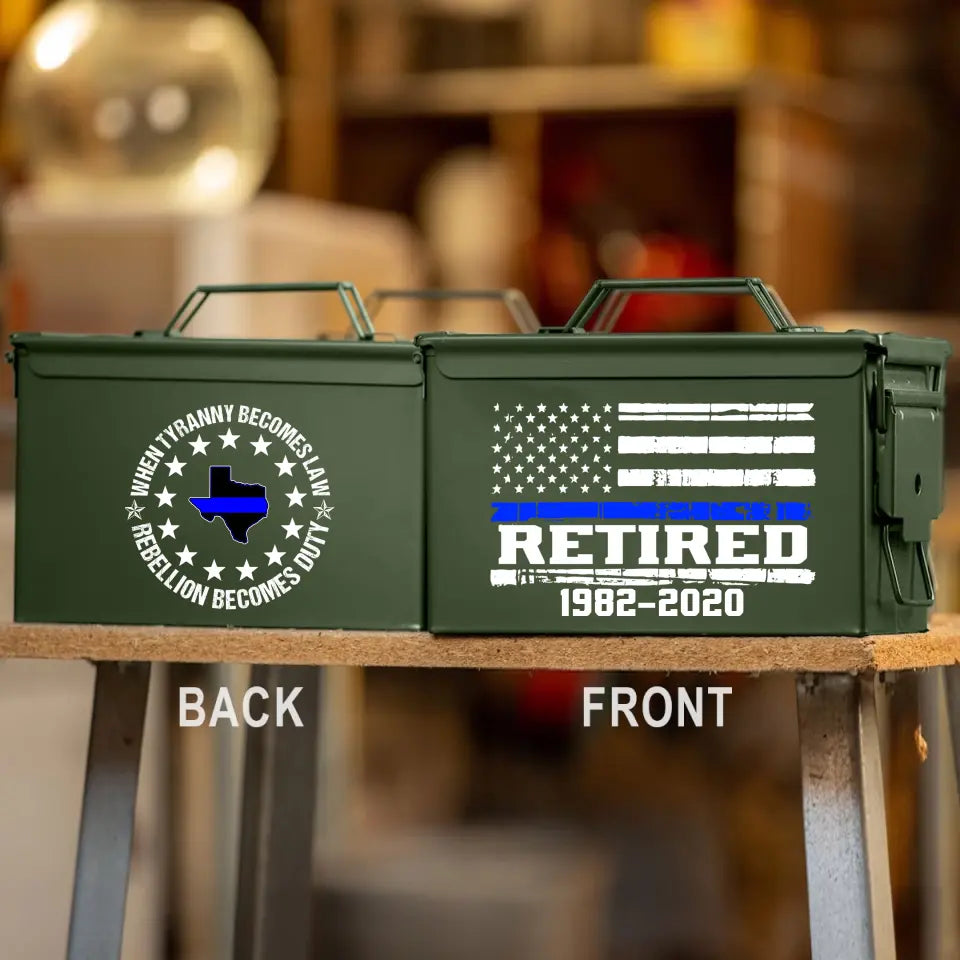 Personalized When Tyranny Becomes Law Rebellion Becomes Duty US State Police Ammo Box Printed AHKH24867