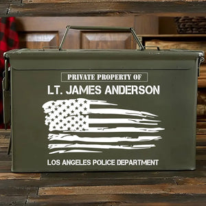 Personalized Private Property Of US Police Custom Name & Department Ammo Box Printed QTKH24870