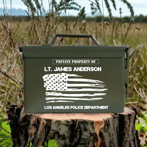 Personalized Private Property Of US Police Custom Name & Department Ammo Box Printed QTKH24870