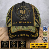 Personalized Australian Army Veteran Rank Camo Custom Name & Served Time 3D Cap Printed AHVA24872