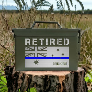Personalized Retired Australian Police Thin Blue Line Custom Time Ammo Box Printed QTHN24882