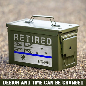 Personalized Retired Australian Police Thin Blue Line Custom Time Ammo Box Printed QTHN24882