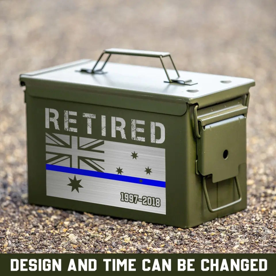 Personalized Retired Australian Police Thin Blue Line Custom Time Ammo Box Printed QTHN24882