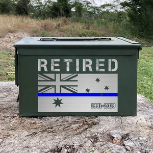 Personalized Retired Australian Police Thin Blue Line Custom Time Ammo Box Printed QTHN24882