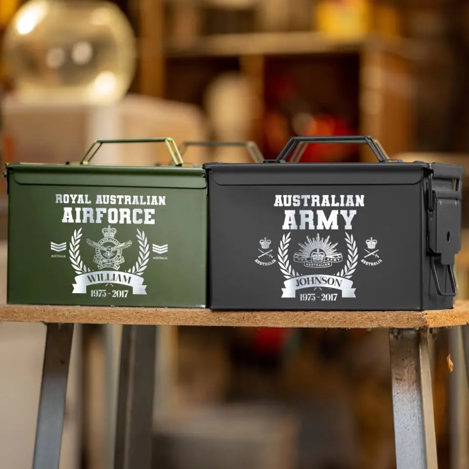 Personalized Australian Army Logo Custom Rank & Name Ammo Box Printed AHVA24880