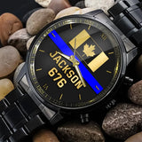 Personalized Canadian Police Blue Line Custom Name & ID Watch Printed QTKH24888