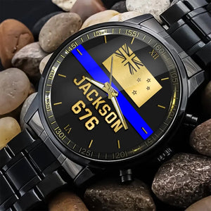 Personalized New Zealand Police Blue Line Custom Name & ID Watch Printed QTKH24888