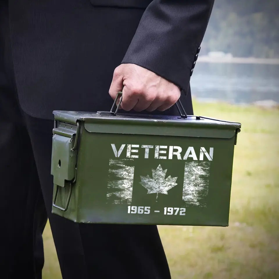 Personalized Canadian Veteran Military Ammo Box QTVA24893