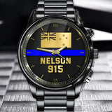 Personalized New Zealand Police Blue Line Custom Name & ID Watch Printed QTKH24888