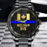 Personalized Canadian Police Blue Line Custom Name & ID Watch Printed QTKH24888