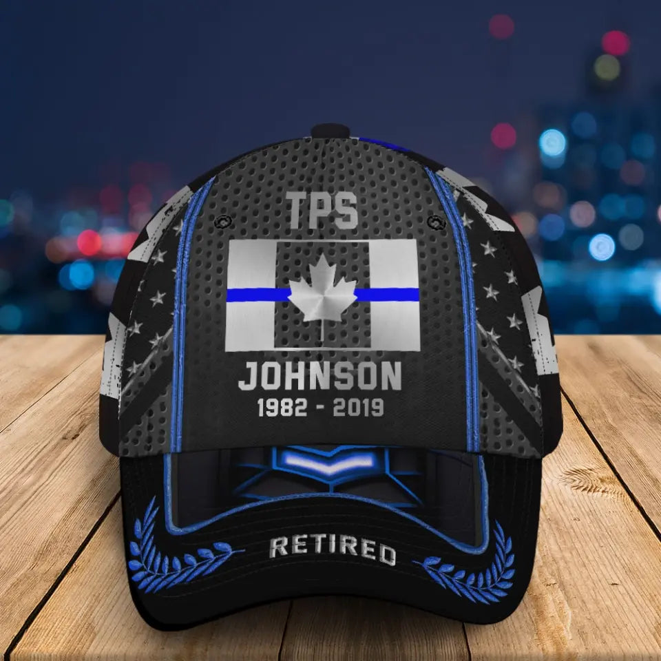 Personalized Retired Canadian Police Custom Name & Department Cap 3D Printed AHVQ24903