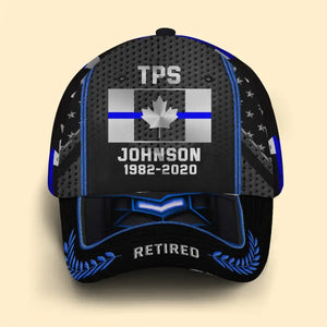 Personalized Retired Canadian Police Custom Name & Department Cap 3D Printed AHVQ24903