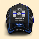 Personalized Retired Canadian Police Custom Name & Department Cap 3D Printed AHVQ24903