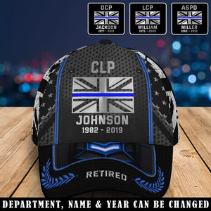 Personalized Retired UK Police Custom Name & Department Cap 3D Printed AHVQ24903