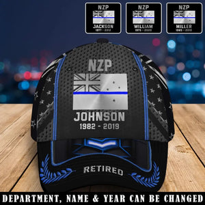 Personalized Retired New Zealand Police Custom Name & Department Cap 3D Printed AHVQ24903