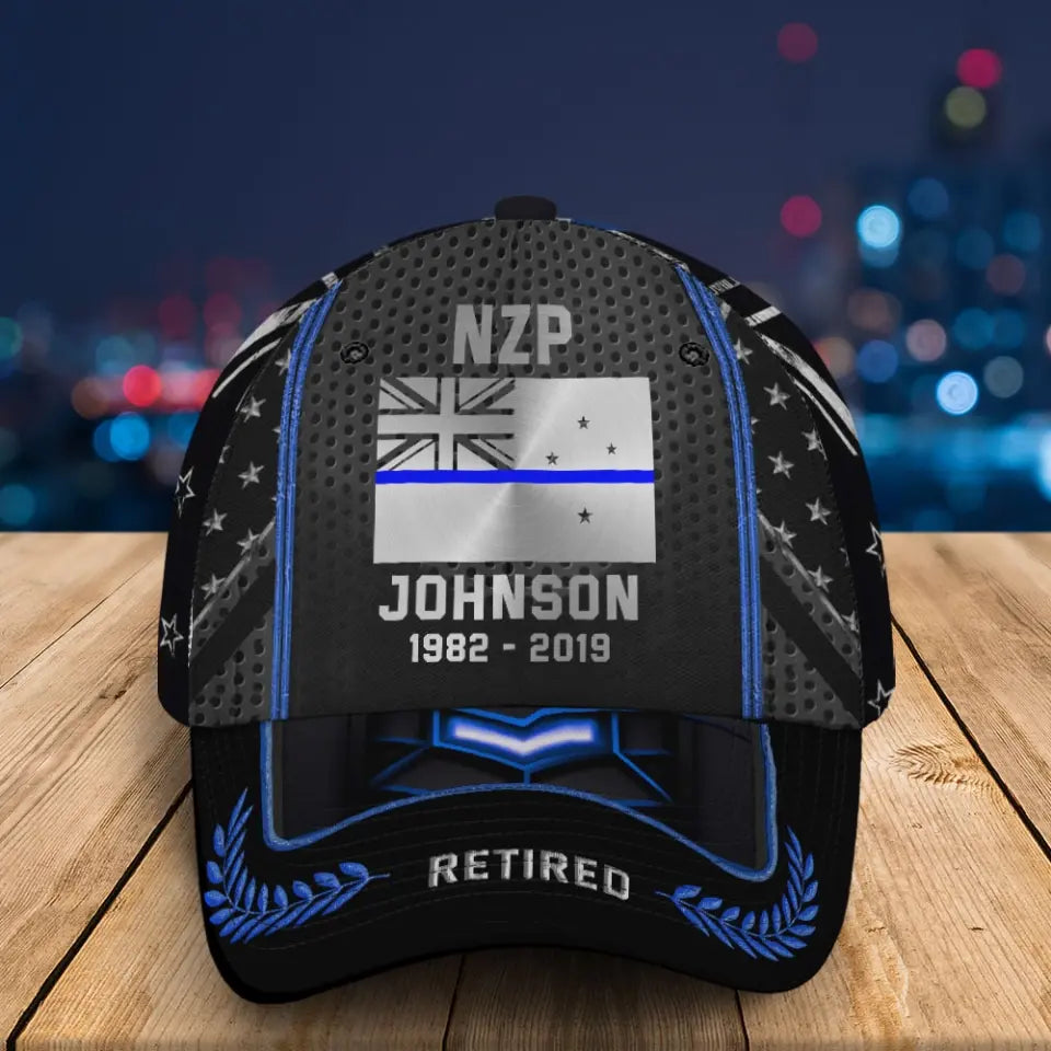 Personalized Retired New Zealand Police Custom Name & Department Cap 3D Printed AHVQ24903