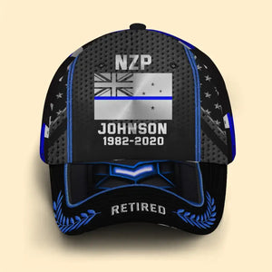 Personalized Retired New Zealand Police Custom Name & Department Cap 3D Printed AHVQ24903