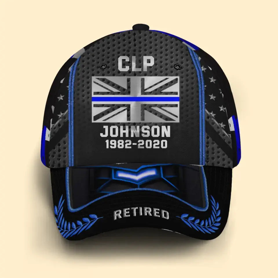 Personalized Retired UK Police Custom Name & Department Cap 3D Printed AHVQ24903