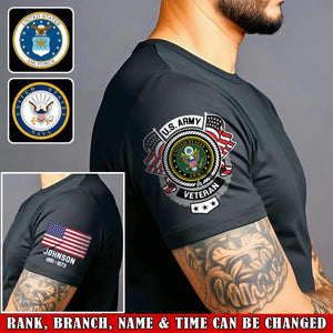 Personalized US Army Logo Custom Name & Time T-shirt Printed AHVA24912