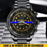 Personalized When Tyranny Becomes Law Rebellion Becomes Duty Blue Line Police Custom Name & ID Watch QTVQ24914