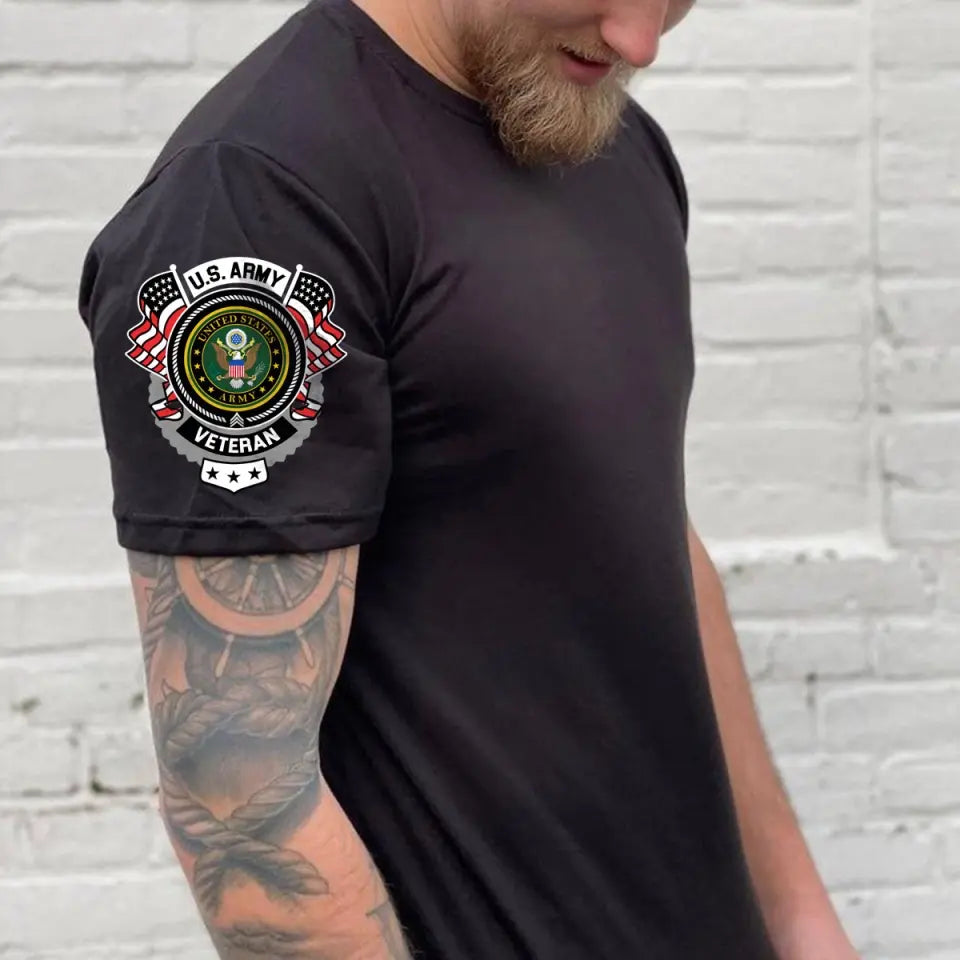 Personalized US Army Logo Custom Name & Time T-shirt Printed AHVA24912