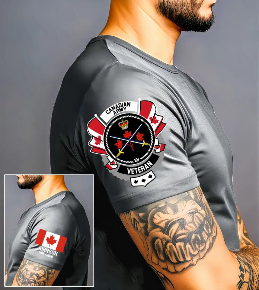 Personalized Canadian Army Logo Custom Name & Time T-shirt Printed AHVA24912