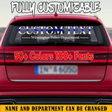 Personalized Police Department Custom Your Text Car Decal Printed KVH24918
