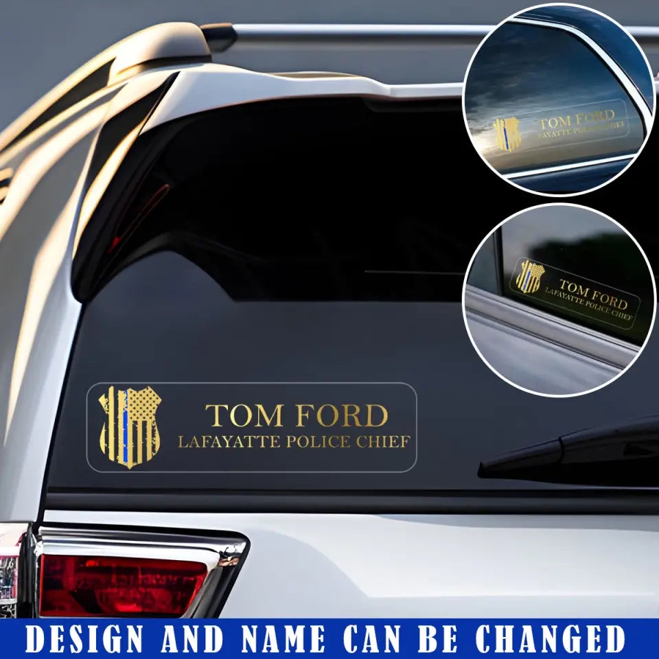 Personalized US Police Logo Custom Name & Department Decal Printed QTVQ24926