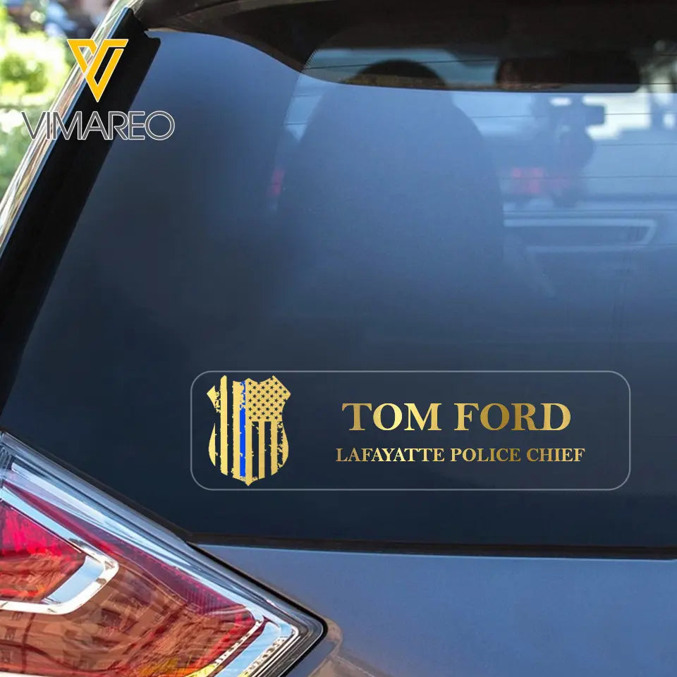 Personalized US Police Logo Custom Name & Department Decal Printed QTVQ24926