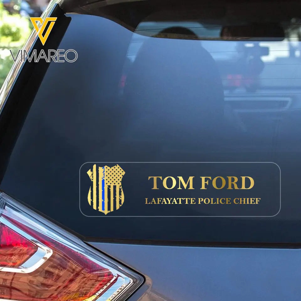 Personalized US Police Logo Custom Name & Department Decal Printed QTVQ24926