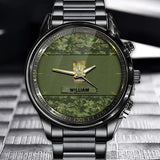 Personalized Canadian Veteran Rank Camo Custom Name Watch Printed VQ24933