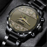 Personalized US Veteran Rank Camo Custom Name Watch Printed VQ24933