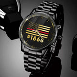 Personalized US Flag Firefighter Custom ID Watch Printed KVH24936
