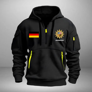 Personalized German Police Logo Custom Name Quarter Zip Hoodie 2D Printed VQ24966