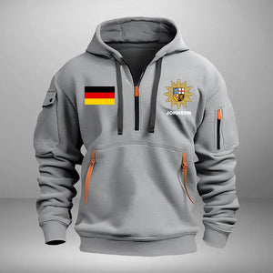 Personalized German Police Logo Custom Name Quarter Zip Hoodie 2D Printed VQ24966