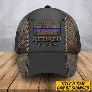Personalized Australian Officer Thin Blue Line 3D Printed Cap QTHN24986