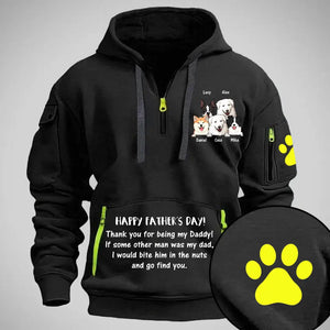 Personalized Happy Father's Day Thank You For Being My Daddy Dog Dad Dog Lovers Gift Quarter Zip Hoodie 2D Printed HN24979