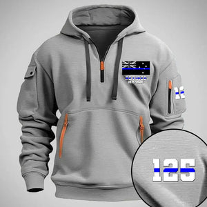 Personalized Retired Australian Police Flag Custom Name & Time Quarter Zip Hoodie 2D Printed QTVQ24977