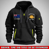 Personalized Retired Australian Army Logo Australia Flag Custom Name Quarter Zip Hoodie 2D Printed AHVA24997