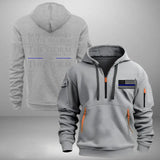 Personalized US Police Custom Name Fate Whispers To The Warrior you Cannot Withstand The Storm The Warrior Whispers Back I Am The Storm Quarter Zip Hoodie 2D Printed HN241004