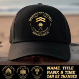 Personalized Retired Swedish Army Custom Gold Rank & Service Time Black Cap Printed AHVA241005