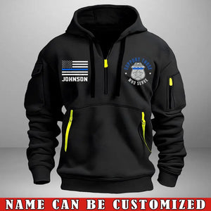 Personalized Suport Trose  Who Serve Logo Police US Flag Quarter Zip Hoodie 2D Printed QTVA241011